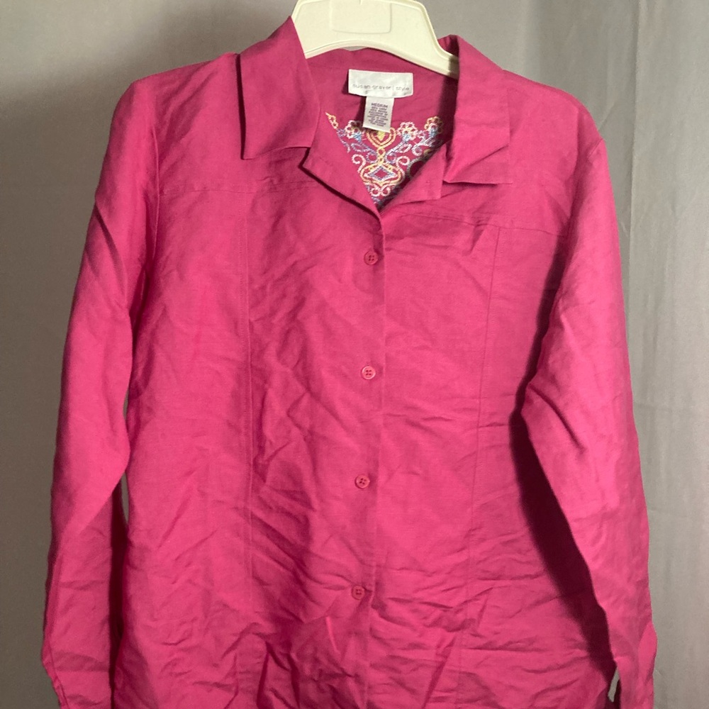 Button Down Top With Embroidered Back - image 1